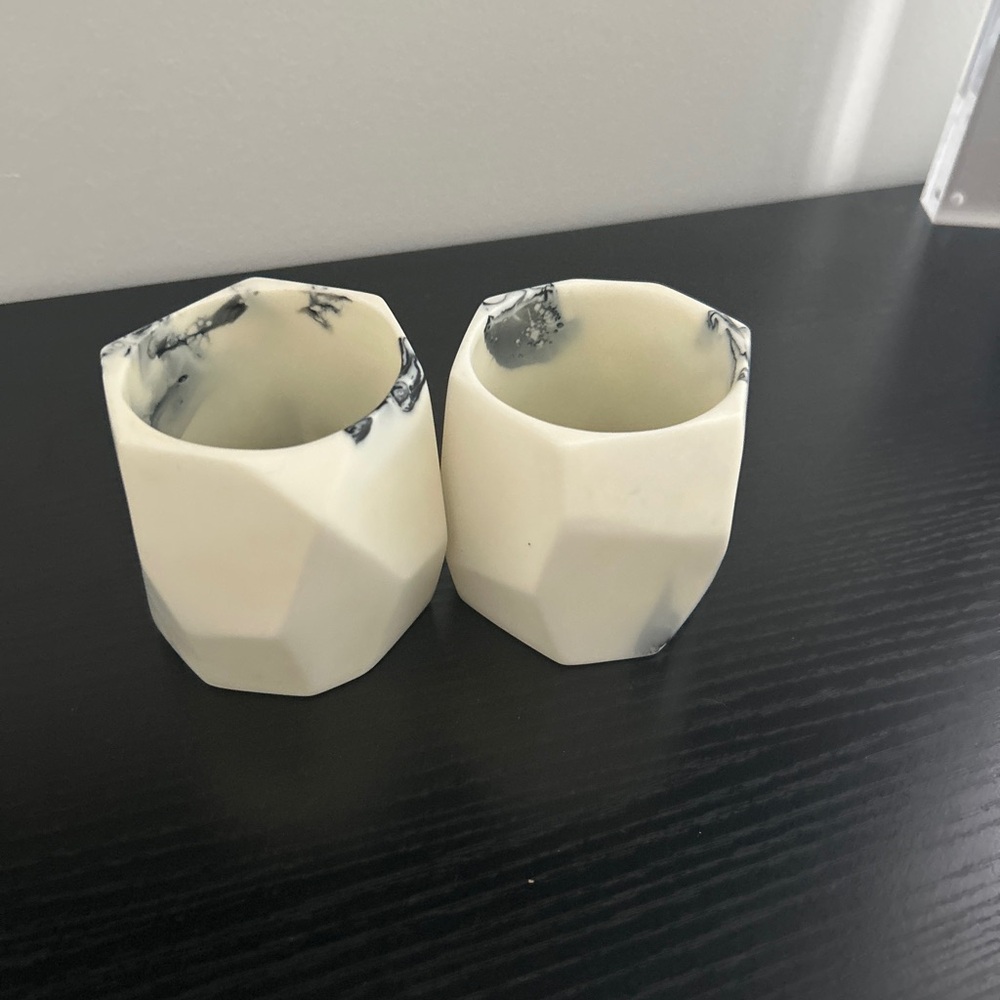 Dinosaur Designs Gem Bangle white marble black grey resin bracelet